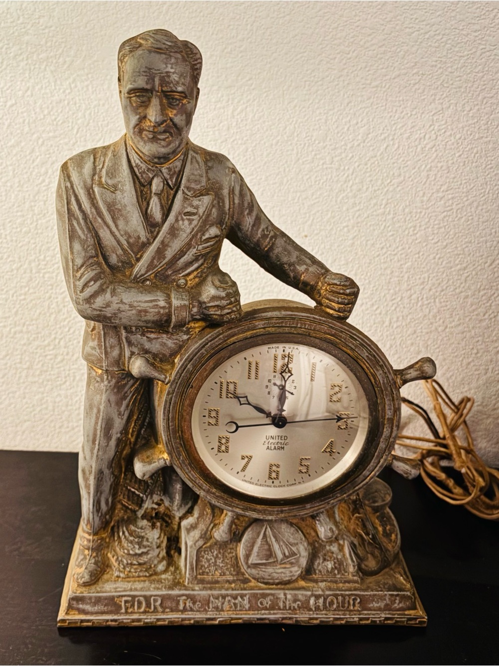Electric Family Bronze-Patina Nautical Mantel Clock
